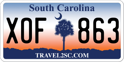 SC license plate XOF863