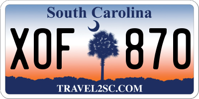 SC license plate XOF870