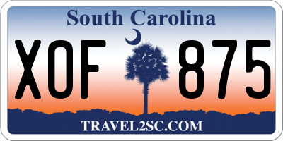 SC license plate XOF875
