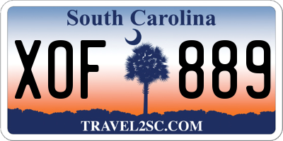 SC license plate XOF889