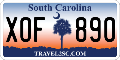 SC license plate XOF890