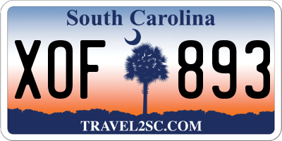 SC license plate XOF893