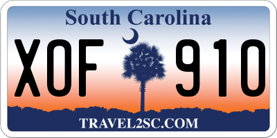 SC license plate XOF910