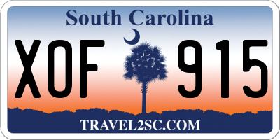SC license plate XOF915
