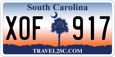 SC license plate XOF917