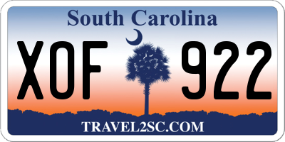 SC license plate XOF922