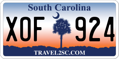 SC license plate XOF924