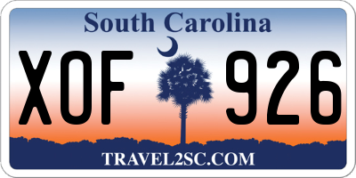 SC license plate XOF926