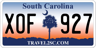 SC license plate XOF927
