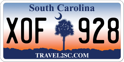 SC license plate XOF928