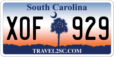 SC license plate XOF929