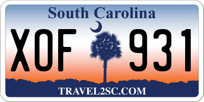 SC license plate XOF931
