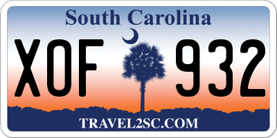 SC license plate XOF932