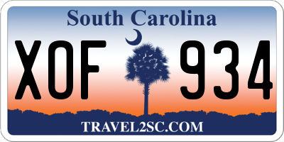 SC license plate XOF934