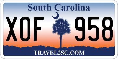 SC license plate XOF958