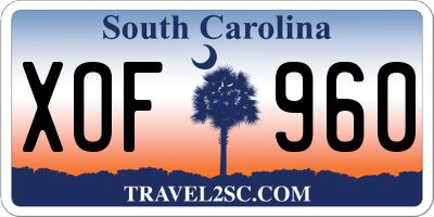 SC license plate XOF960