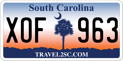 SC license plate XOF963
