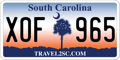 SC license plate XOF965