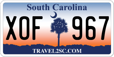 SC license plate XOF967