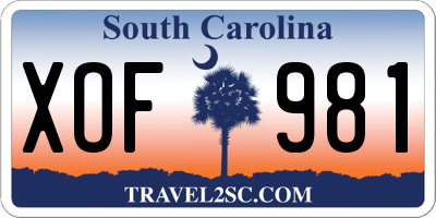 SC license plate XOF981