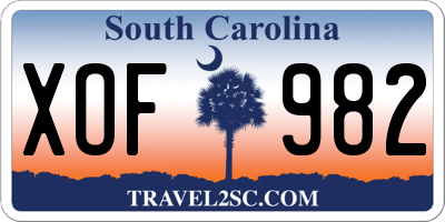 SC license plate XOF982