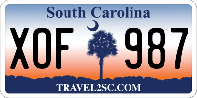 SC license plate XOF987