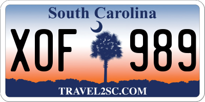 SC license plate XOF989