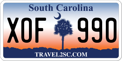 SC license plate XOF990