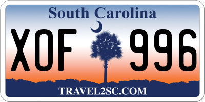 SC license plate XOF996