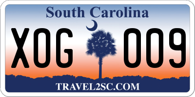 SC license plate XOG009