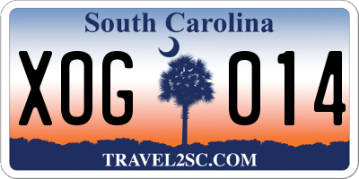 SC license plate XOG014