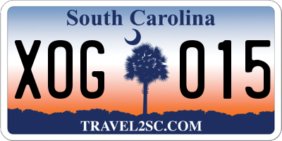 SC license plate XOG015