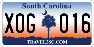 SC license plate XOG016