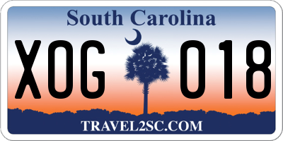 SC license plate XOG018