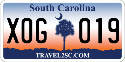 SC license plate XOG019