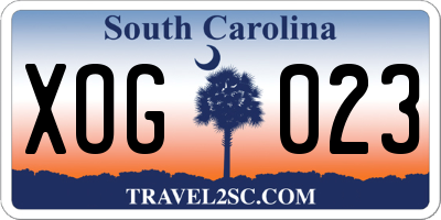 SC license plate XOG023