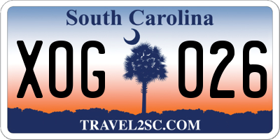 SC license plate XOG026