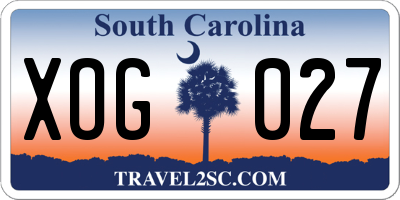 SC license plate XOG027