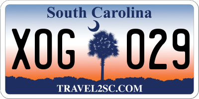 SC license plate XOG029
