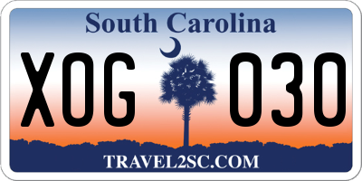 SC license plate XOG030