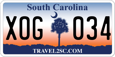 SC license plate XOG034