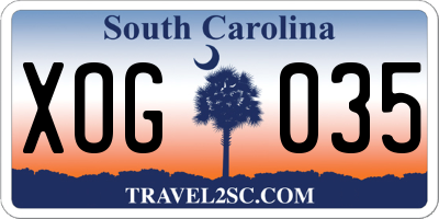 SC license plate XOG035