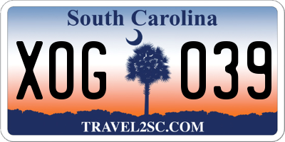 SC license plate XOG039