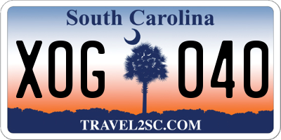 SC license plate XOG040