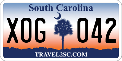 SC license plate XOG042
