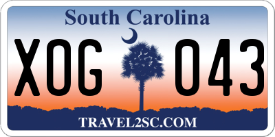 SC license plate XOG043