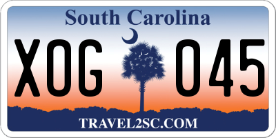 SC license plate XOG045