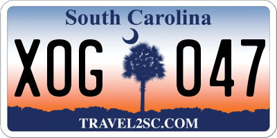 SC license plate XOG047
