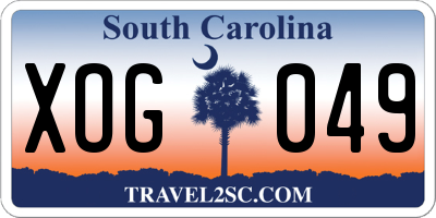 SC license plate XOG049
