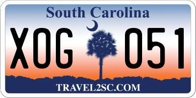 SC license plate XOG051